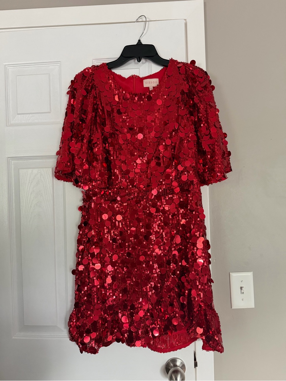 Ciebon Red Sequin Party Mini Dress Party Event Holidays Christmas